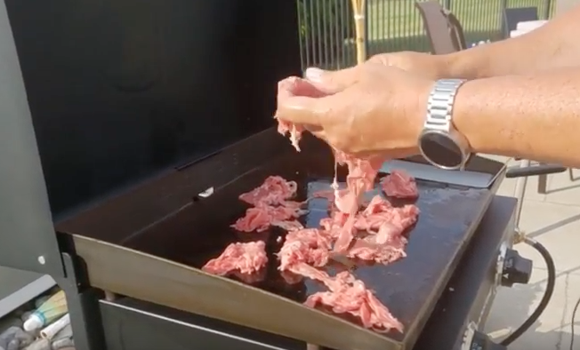 Cooking a Philly Cheesesteak on a Blackstone Griddle