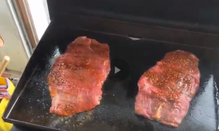 Flank steaks on the blackstone griddle