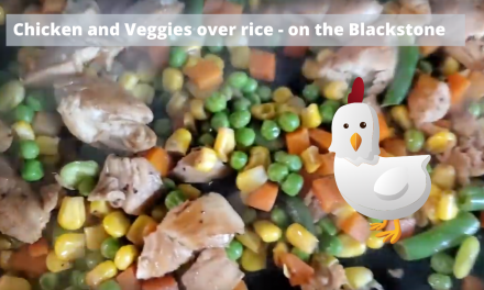 Chicken with veggies over rice on the Blackstone Griddle – Weight Watchers 11 points