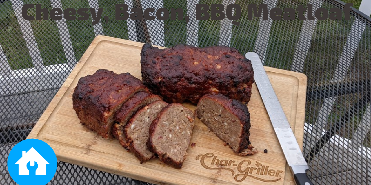 Cheesy, Bacon BBQ Smoked Meatloaf on the Char-Griller Akorn
