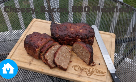 Cheesy, Bacon BBQ Smoked Meatloaf on the Char-Griller Akorn