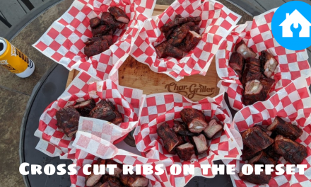 Cross-cut St Louis ribs on the Char-Griller offset – Riblets?