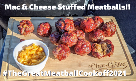 Mac & Cheese Stuffed Meatballs on the Char-Griller Akorn